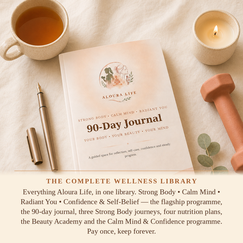 Aloura Life Complete Women's Wellness Bundle full 26-workbook digital library mockup