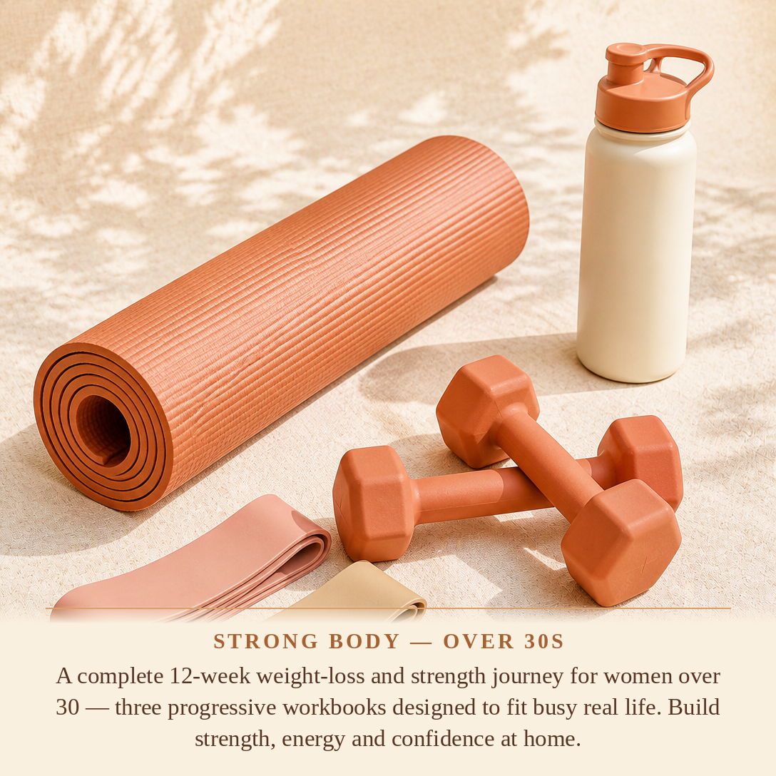 Aloura Life Strong Body Programme Over 30s 12-week fitness workbook mockup